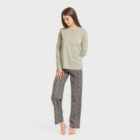 Pijama algodão Gabi verde claro