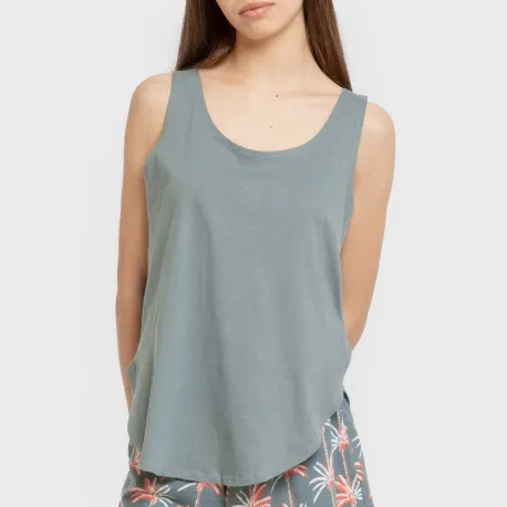 Pijama curto algodão Creta verde francês