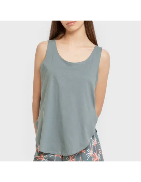 Pijama curto algodão Creta verde francês