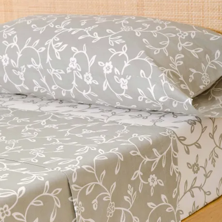 Jogo de lençóis algodão Acamia verde seco