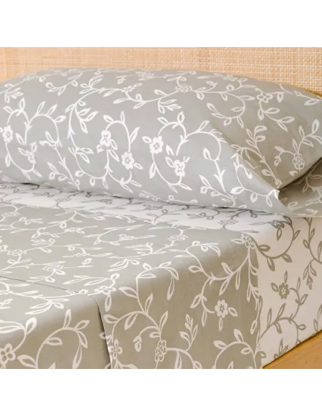 Jogo de lençóis algodão Acamia verde seco Jogo de lençóis algodão Acamia verde seco
