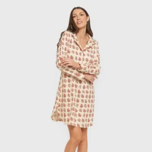 Camisola camiseiro de algodão de manga comprida Brianda telha 2