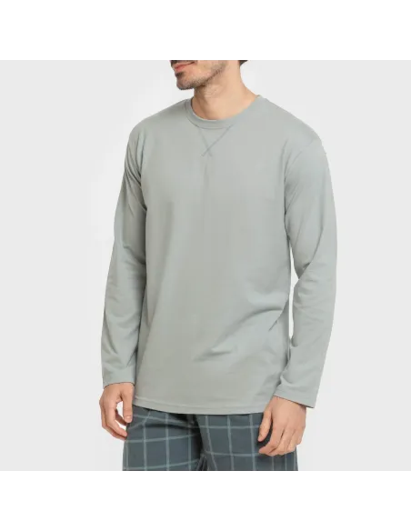 Pijama homem flanela Cuadro Andino verde azul claro Pijama homem flanela Cuadro Andino verde azul claro