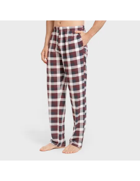 Pijama algodão homem Cuadro Ferni bordô