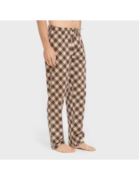 Pijama homem flanela Cuadro Bogota castanho Pijama homem flanela Cuadro Bogota castanho