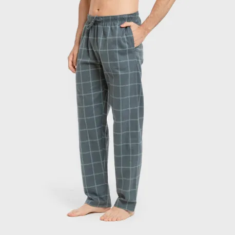 Pijama homem flanela Cuadro Andino verde azul claro