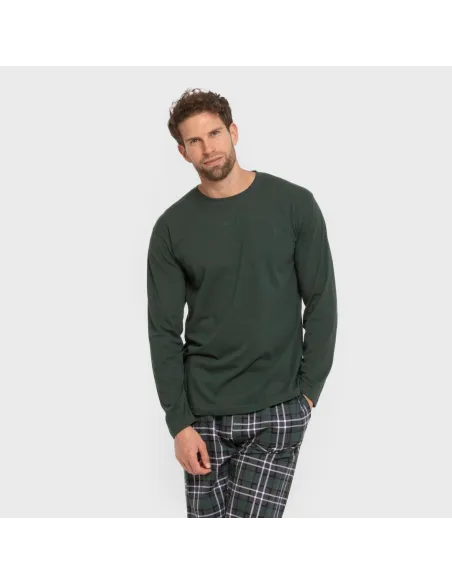 Pijama algodão homem Cuadro Guelo verde Pijama algodão homem Cuadro Guelo verde