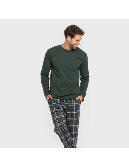 Pijama algodão homem Cuadro Guelo verde Pijama algodão homem Cuadro Guelo verde