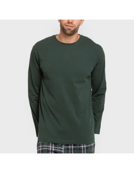 Pijama algodão homem Cuadro Guelo verde Pijama algodão homem Cuadro Guelo verde