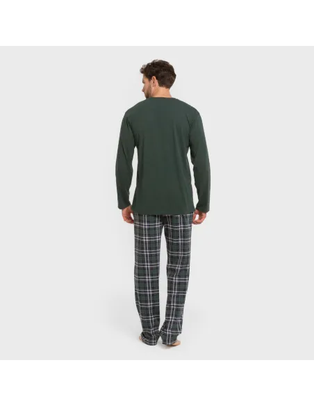 Pijama algodão homem Cuadro Guelo verde Pijama algodão homem Cuadro Guelo verde