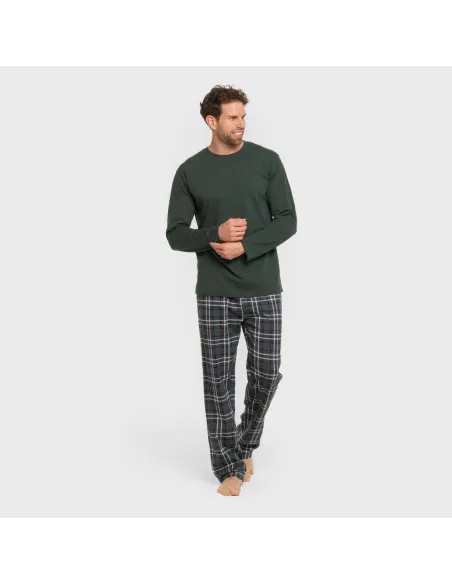 Pijama algodão homem Cuadro Guelo verde Pijama algodão homem Cuadro Guelo verde