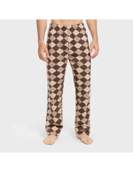 Pijama algodão homem Olmo castanho escuro mesclado Pijama algodão homem Olmo castanho escuro mesclado