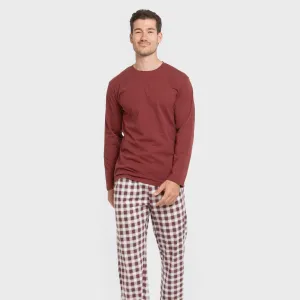 Pijama algodão homem Cuadro Gustavo bordô 2