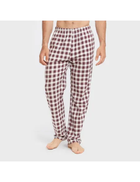 Pijama algodão homem Cuadro Gustavo bordô