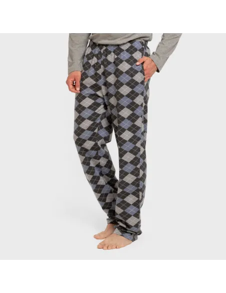 Pijama algodão homem Olmo cinza mesclado Pijama algodão homem Olmo cinza mesclado