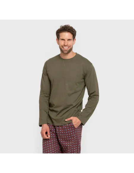 Pijama algodão homem Gladiolo verde caça