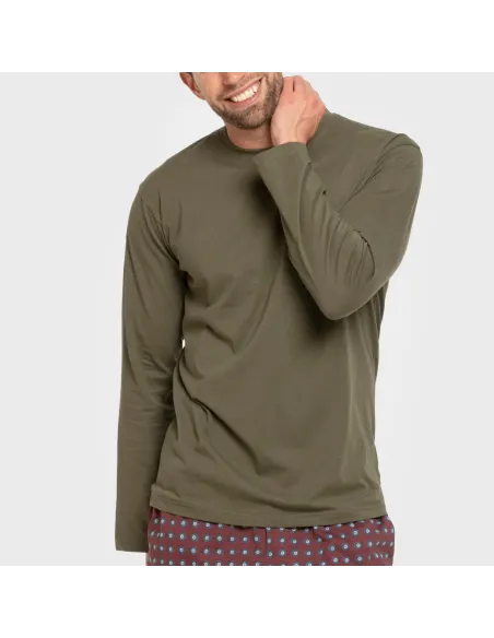 Pijama algodão homem Gladiolo verde caça