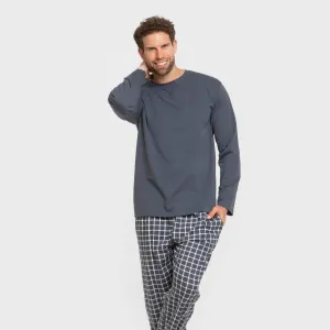 Pijama algodão homem Cuadro Roberto azul 2