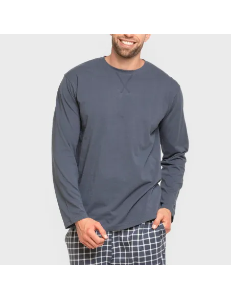 Pijama algodão homem Cuadro Roberto azul Pijama algodão homem Cuadro Roberto azul