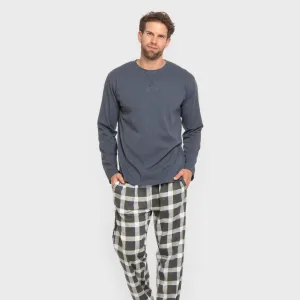 Pijama algodão homem Cuadro Ferni azul marinho 2