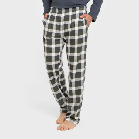 Pijama algodão homem Cuadro Ferni azul marinho