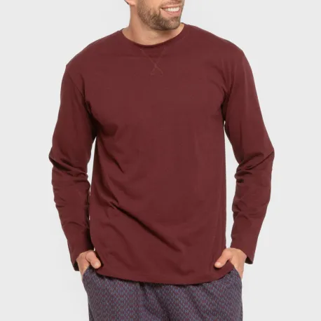 Pijama algodão homem Harry bordô
