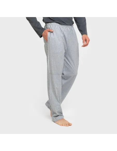 Pijama algodão homem Cuadro Edmund azul Pijama algodão homem Cuadro Edmund azul