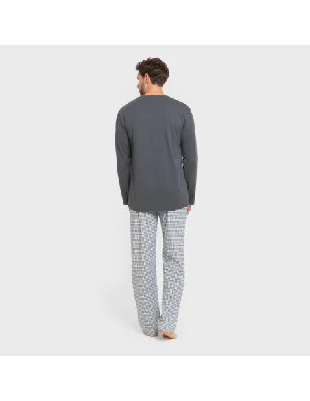 Pijama algodão homem Cuadro Edmund azul Pijama algodão homem Cuadro Edmund azul