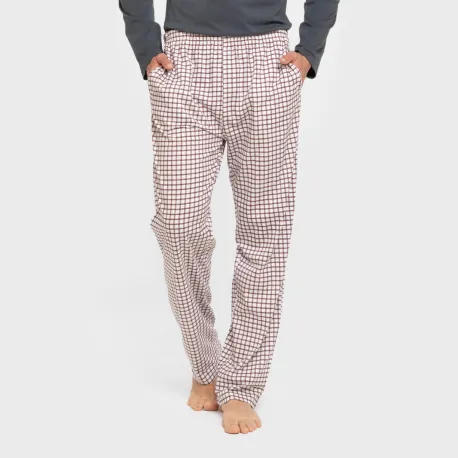 Pijama algodão homem Cuadro Michael azul