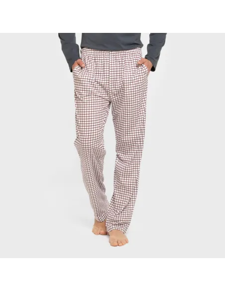 Pijama algodão homem Cuadro Michael azul Pijama algodão homem Cuadro Michael azul