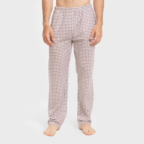 Pijama algodão homem Cuadro Michael bordô