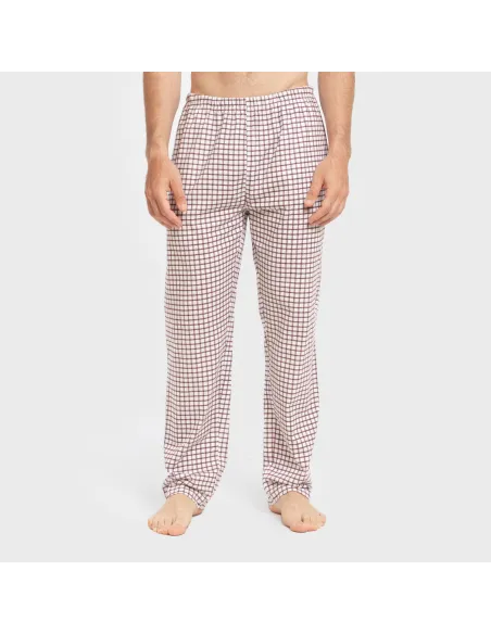 Pijama algodão homem Cuadro Michael bordô