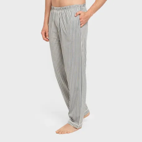 Pijama comprido camisa algodão homem Raya Ceballos indigo