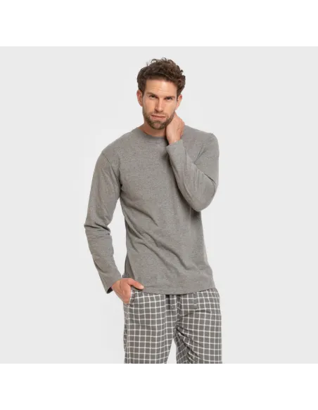 Pijama homem flanela Cuadro Roberto cinza Pijama homem flanela Cuadro Roberto cinza