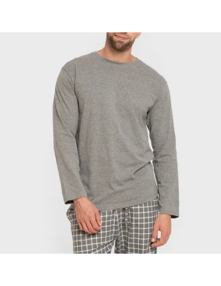 Pijama homem flanela Cuadro Roberto cinza Pijama homem flanela Cuadro Roberto cinza