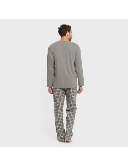 Pijama homem flanela Cuadro Roberto cinza Pijama homem flanela Cuadro Roberto cinza