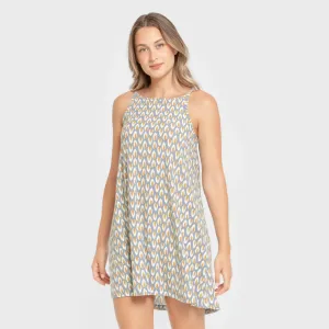 Vestido curto alças crepe Zac água marinha