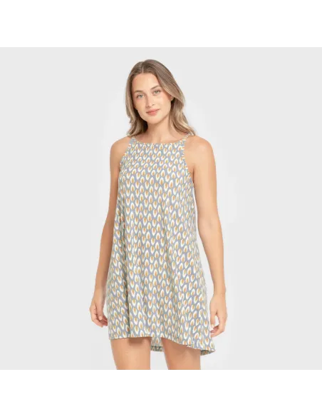 Vestido curto alças crepe Zac água marinha Vestido curto alças crepe Zac água marinha