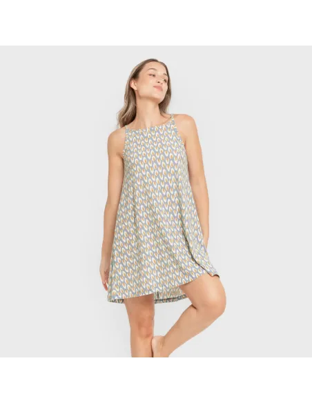 Vestido curto alças crepe Zac água marinha Vestido curto alças crepe Zac água marinha