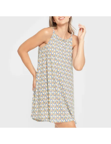 Vestido curto alças crepe Zac água marinha Vestido curto alças crepe Zac água marinha