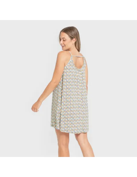 Vestido curto alças crepe Zac água marinha Vestido curto alças crepe Zac água marinha