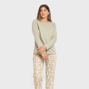 Pijama algodão Tebas verde caça