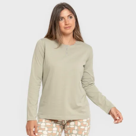 Pijama algodão Tebas verde caça