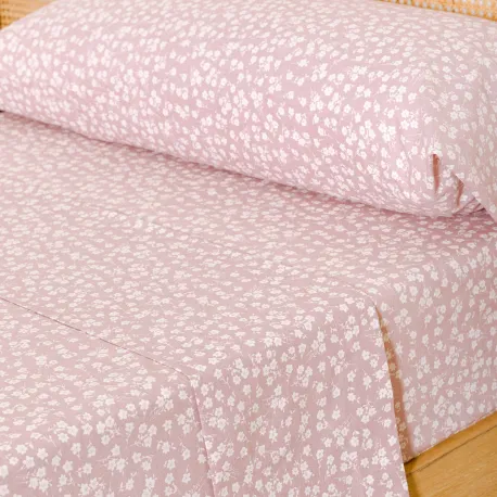 Jogo de lençóis algodão percal Oniris malva