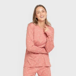 Pijama mulher soft Tabitha marsala