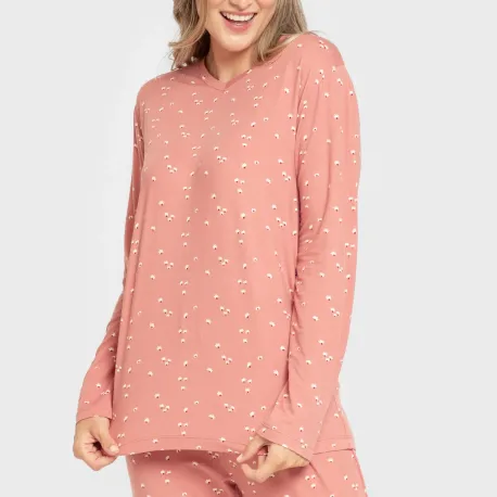 Pijama mulher soft Tabitha marsala
