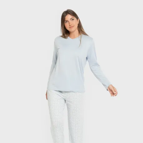 Pijama mulher soft Clau celeste
