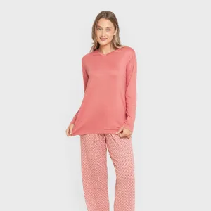 Pijama mulher soft Leonor marsala