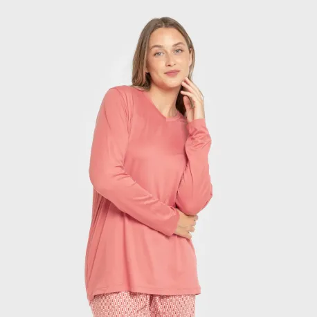 Pijama mulher soft Leonor marsala