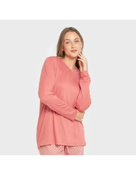 Pijama mulher soft Leonor marsala